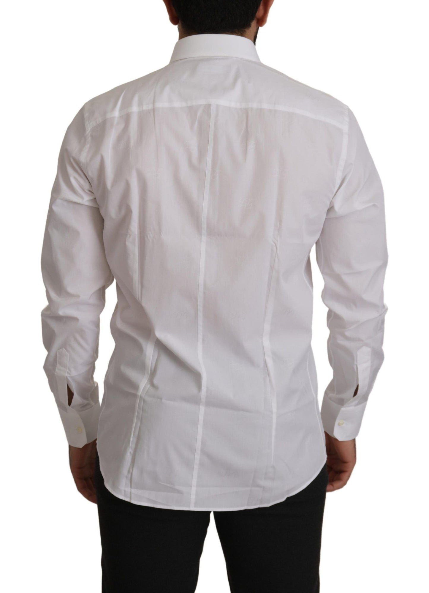 Dolce & Gabbana White Cotton Dress Formal MARTINI Shirt