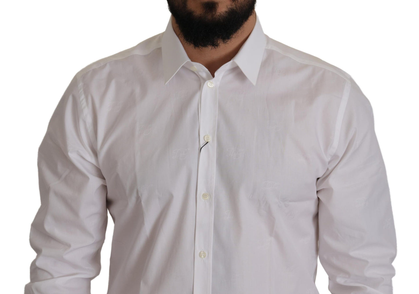 Dolce & Gabbana White Cotton Dress Formal MARTINI Shirt