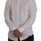 Dolce & Gabbana White Cotton Dress Formal MARTINI Shirt