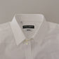 Dolce & Gabbana White Cotton Dress Formal MARTINI Shirt