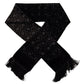 Dolce & Gabbana Brown Velvet Geometric Shawl Fringe Neck Wrap Scarf