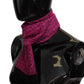 Dolce & Gabbana Magenta Geometric Patterned Shawl Fringe Silk Scarf