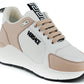 Versace Light Pink and White Calf Leather Sneakers