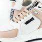 Versace Light Pink and White Calf Leather Sneakers