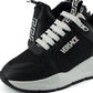 Versace Black and White Calf Leather Sneakers