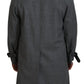 Dolce & Gabbana Gray Wool Plaid Long Trench Coat Jacket Trench Coat Jacket