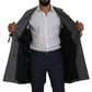 Dolce & Gabbana Gray Wool Plaid Long Trench Coat Jacket Trench Coat Jacket