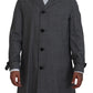 Dolce & Gabbana Gray Wool Plaid Long Trench Coat Jacket Trench Coat Jacket