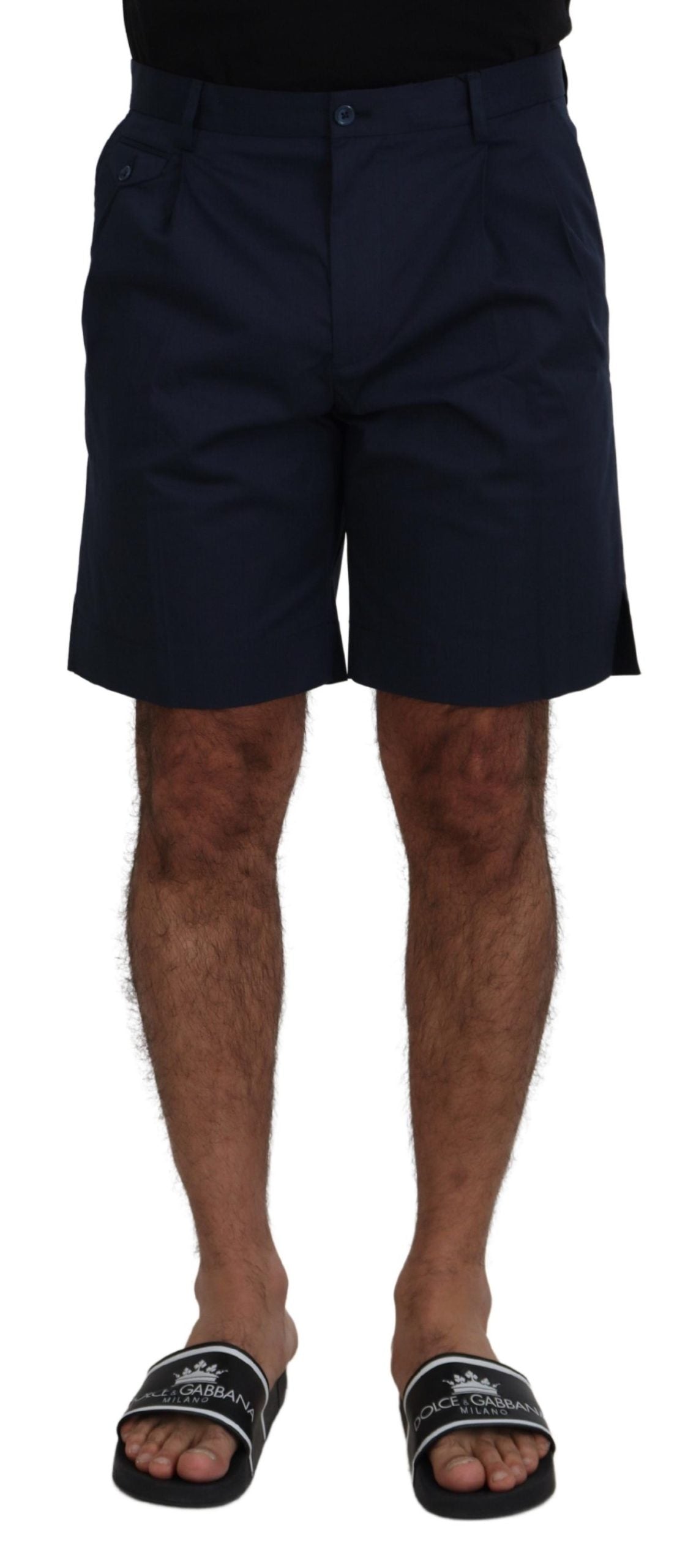 Dolce & Gabbana Blue Chinos Cotton Stretch Casual Shorts