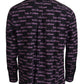 Dolce & Gabbana Black Purple Logo Slim Fit Shirt