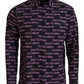 Dolce & Gabbana Black Purple Logo Slim Fit Shirt