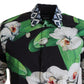 Dolce & Gabbana Multicolor Floral Slim Gold Formal Shirt