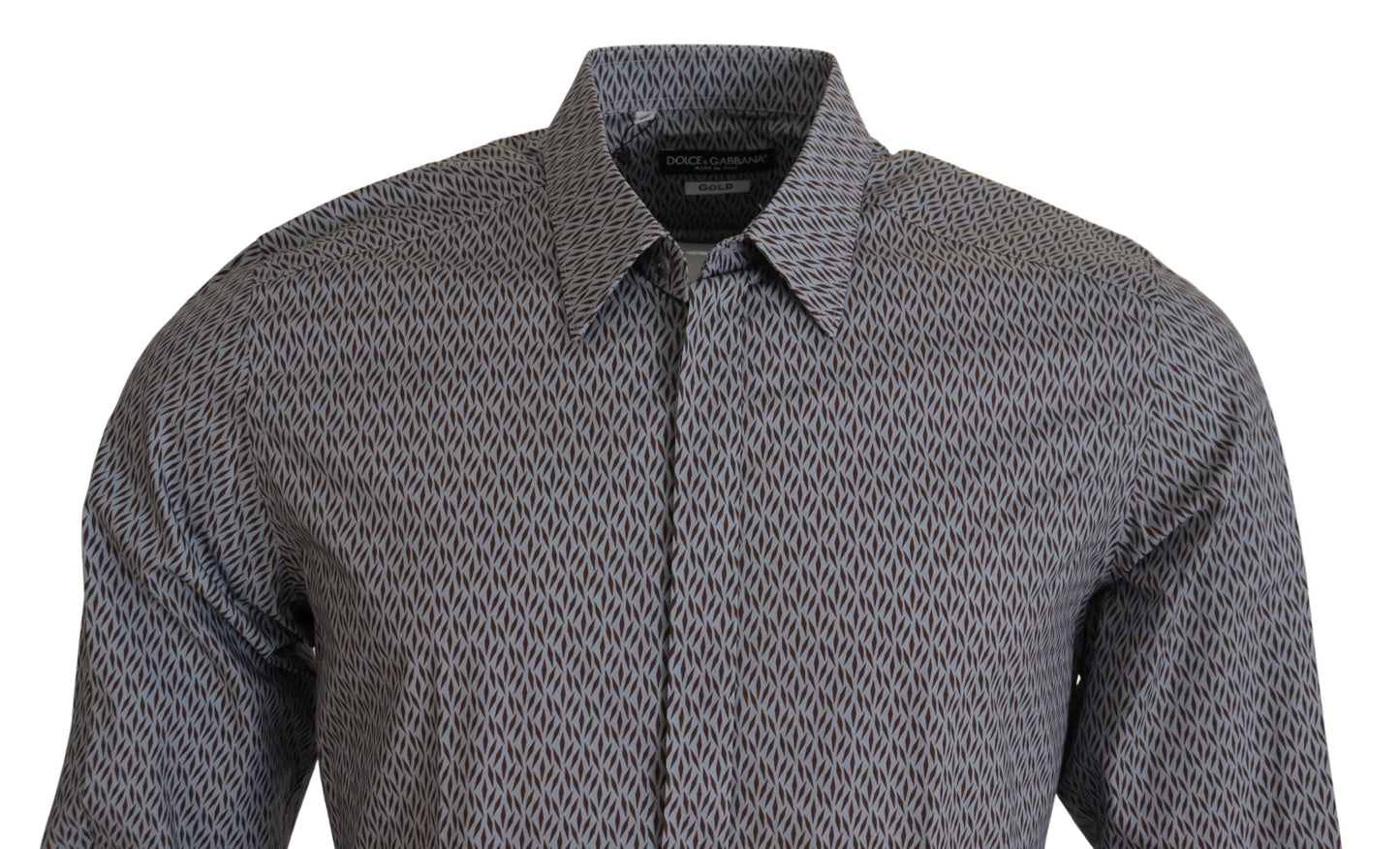 Dolce & Gabbana Gray Brown GOLD Slim Fit Shirt