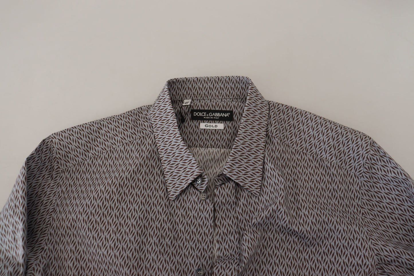 Dolce & Gabbana Gray Brown GOLD Slim Fit Shirt