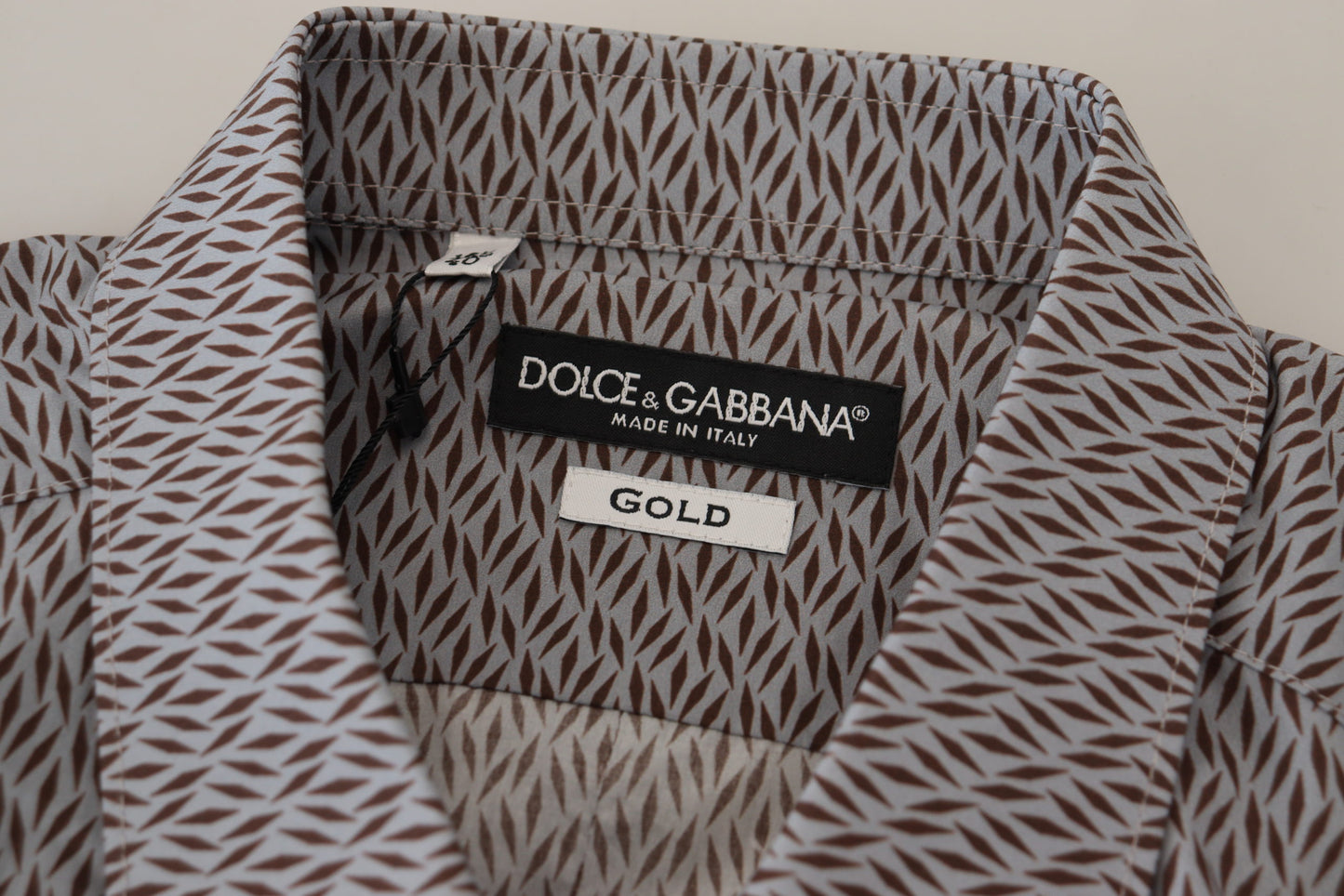 Dolce & Gabbana Gray Brown GOLD Slim Fit Shirt