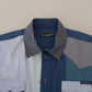 Dolce & Gabbana Blue Cotton Patchwork Slim Fit Top Shirt