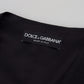 Dolce & Gabbana Black Brocade Button Down Sleeveless Vest Top