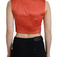 Dolce & Gabbana Orange Sleeveless Waistcoat Cropped Vest Top