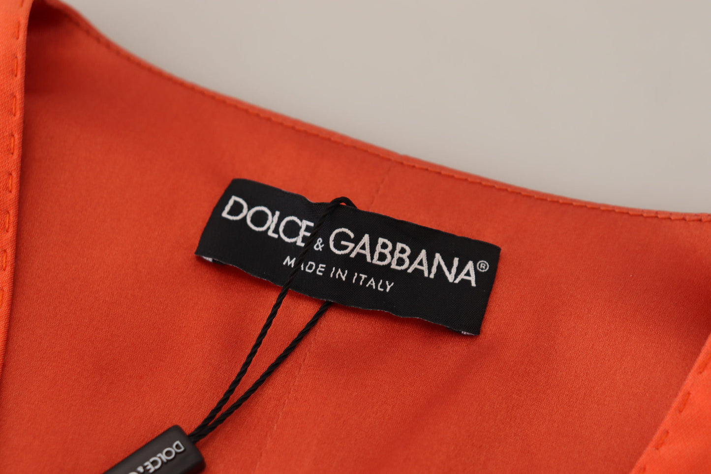 Dolce & Gabbana Orange Sleeveless Waistcoat Cropped Vest Top