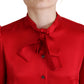 Dolce & Gabbana Red Ascot Collar Blouse