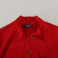 Dolce & Gabbana Red Ascot Collar Blouse