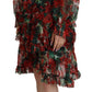 Dolce & Gabbana Red Floral Geranium A-line Dress