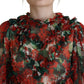 Dolce & Gabbana Red Floral Geranium A-line Dress