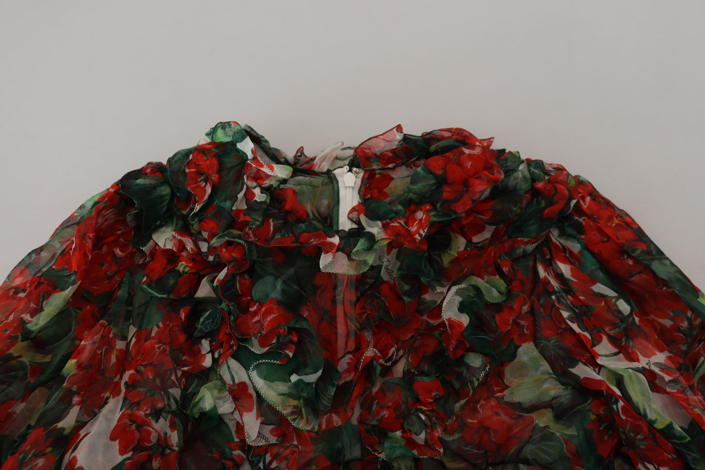 Dolce & Gabbana Red Floral Geranium A-line Dress