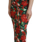 Dolce & Gabbana Multicolor Geranium Silk Sheath Midi Dress