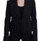 Dolce & Gabbana Black Single Breasted Pleated Wool Blazer Jacket