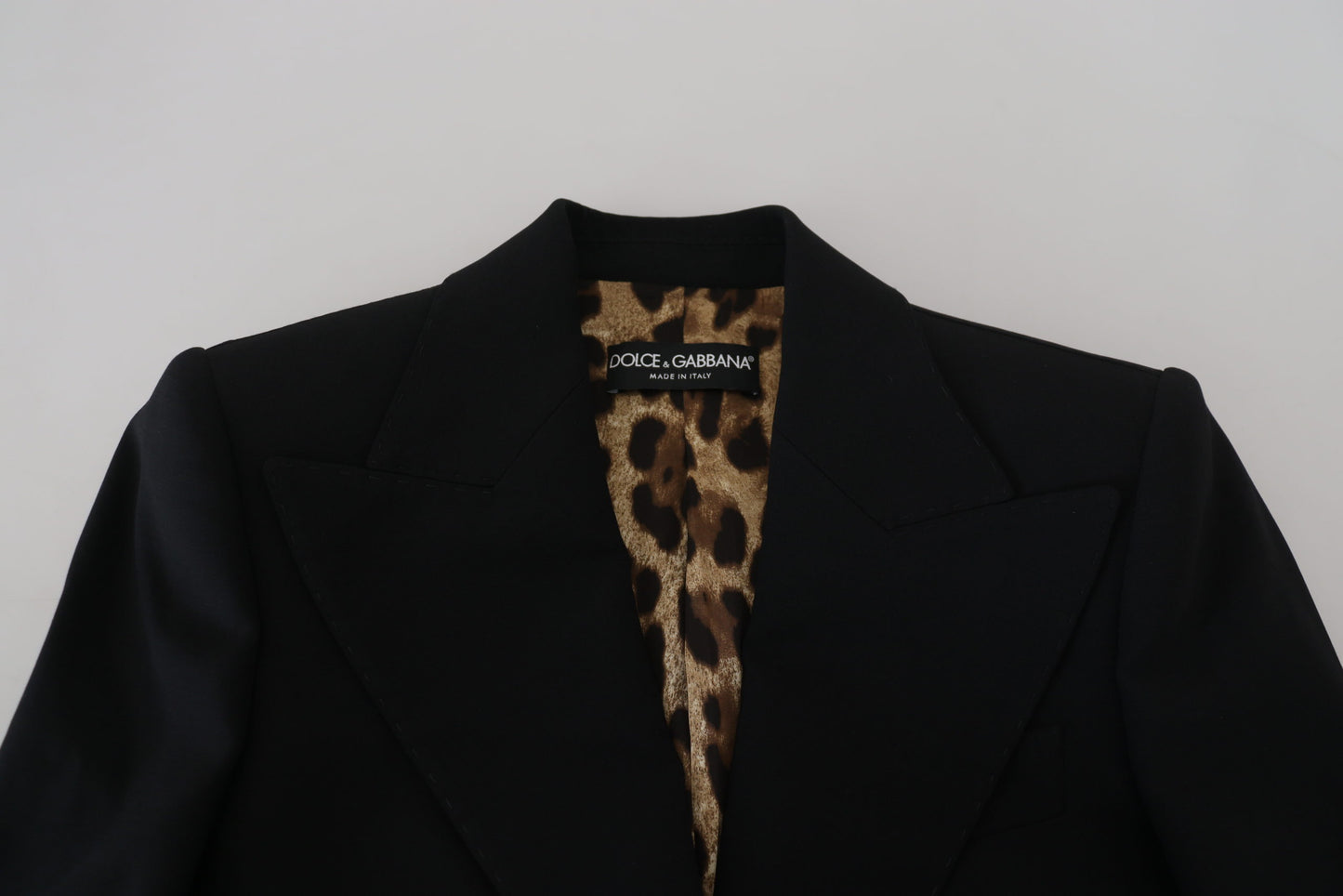 Dolce & Gabbana Black Single Breasted Pleated Wool Blazer Jacket