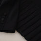 Dolce & Gabbana Black Single Breasted Pleated Wool Blazer Jacket