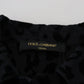 Dolce & Gabbana Black Leopard Fitted Long Denim Jacket