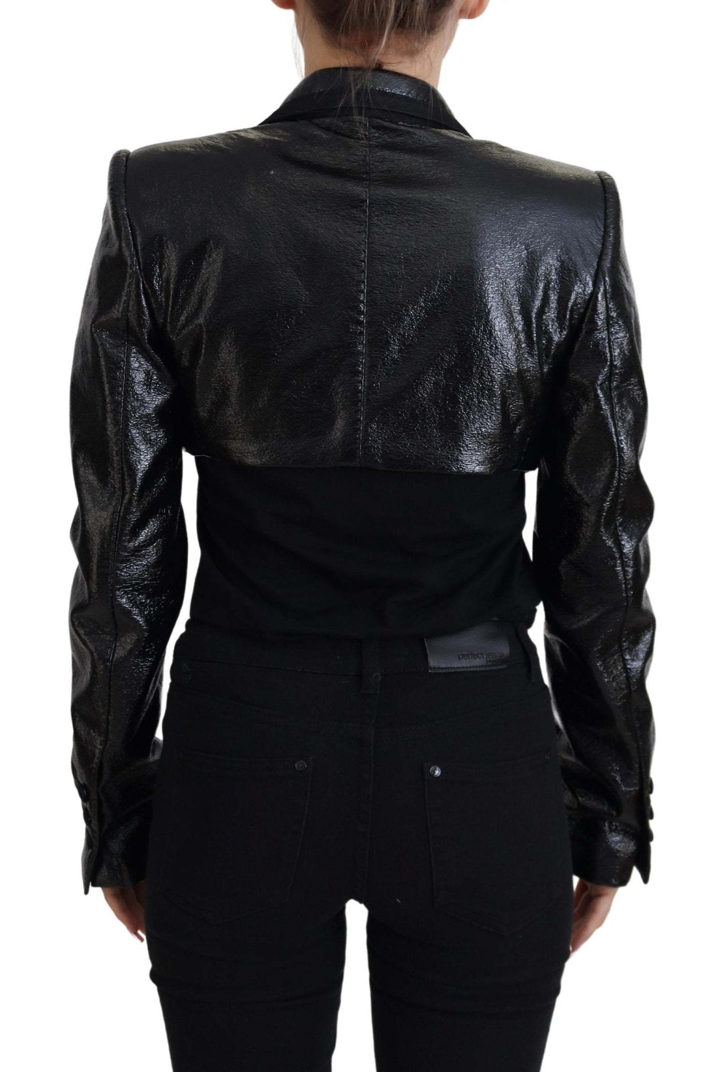 Dolce & Gabbana Black Long Sleeves Cropped Blazer Jacket