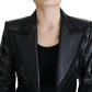 Dolce & Gabbana Black Long Sleeves Cropped Blazer Jacket