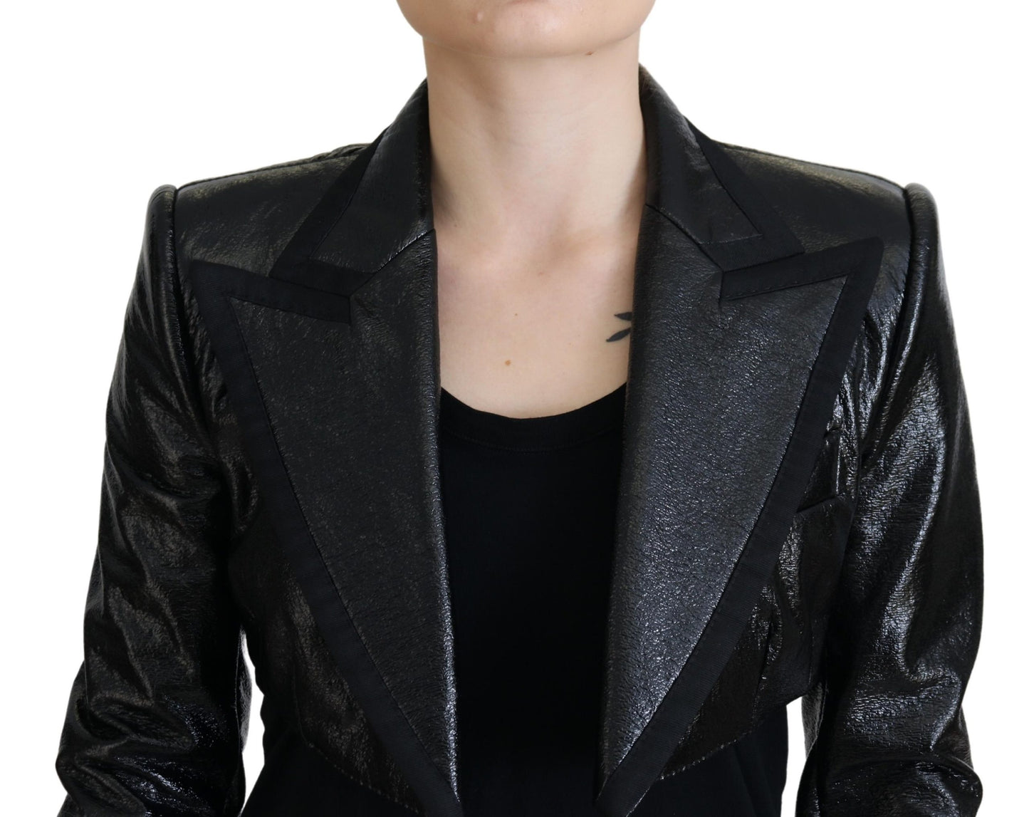 Dolce & Gabbana Black Long Sleeves Cropped Blazer Jacket