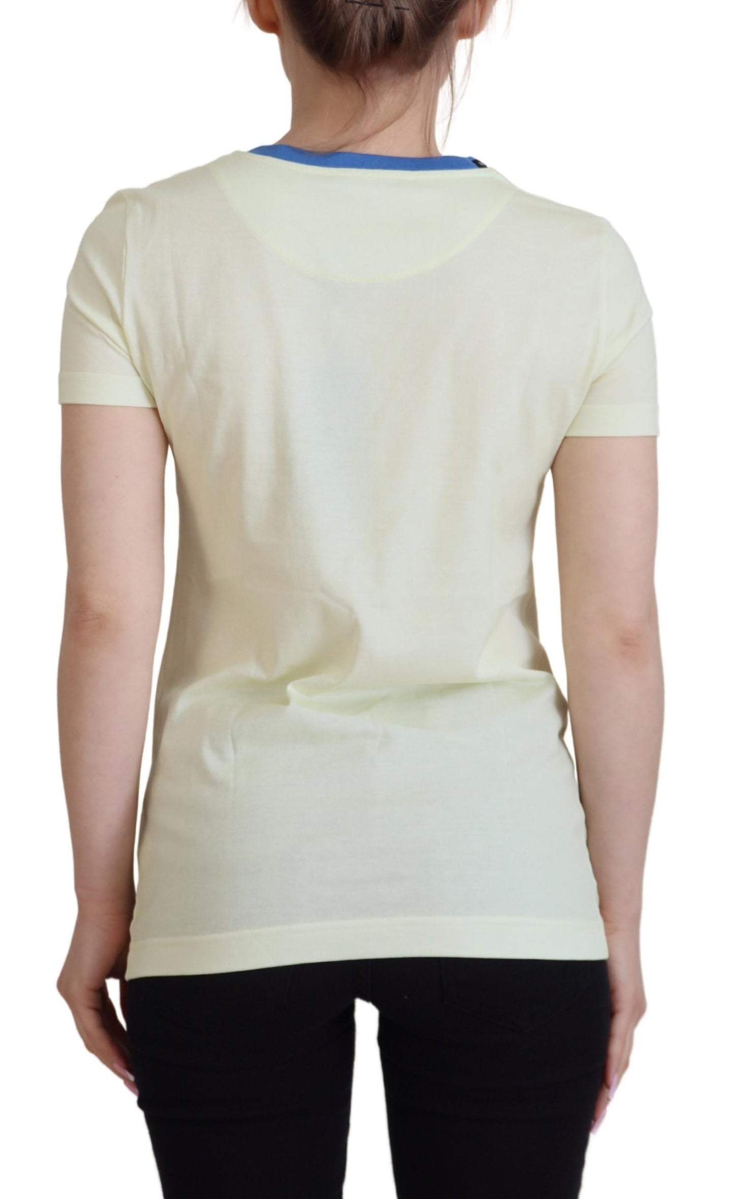 Dolce & Gabbana Yellow Havanity Round Neck Tee Cotton T-shirt