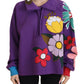 Dolce & Gabbana Purple Floral Print Pullover  Cotton Sweater