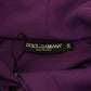 Dolce & Gabbana Purple Floral Print Pullover  Cotton Sweater