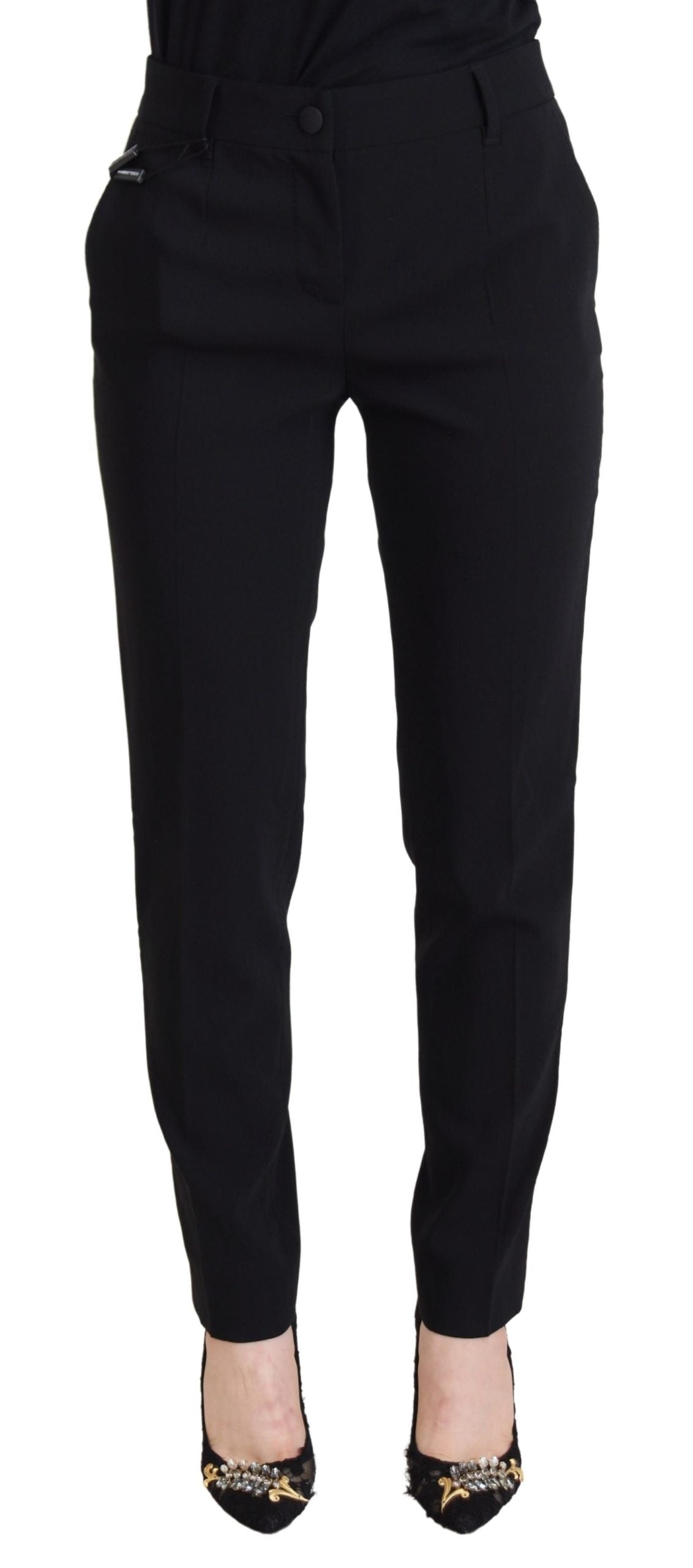 Dolce & Gabbana Black High Waist Women Pants