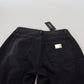 Dolce & Gabbana Black Cotton Tattered High Waist Denim Jeans