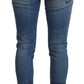 Dolce & Gabbana Blue Washed Cotton Tattered Denim Jeans