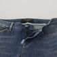 Dolce & Gabbana Blue Washed Cotton Tattered Denim Jeans