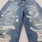 Dolce & Gabbana Blue Washed Cotton Tattered Denim Jeans