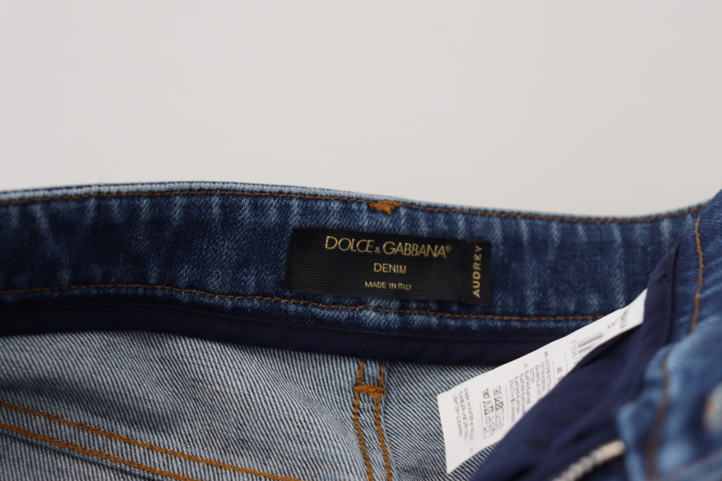 Dolce & Gabbana Blue Cotton Skinny High Waist Denim Jeans