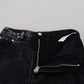 Dolce & Gabbana Black Washed Cotton High Waist Denim Jeans