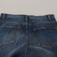 Dolce & Gabbana Blue Cotton High Waist Skinny Denim Jeans