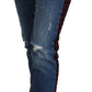 Dolce & Gabbana Blue Checkered Back Skinny Denim Jeans