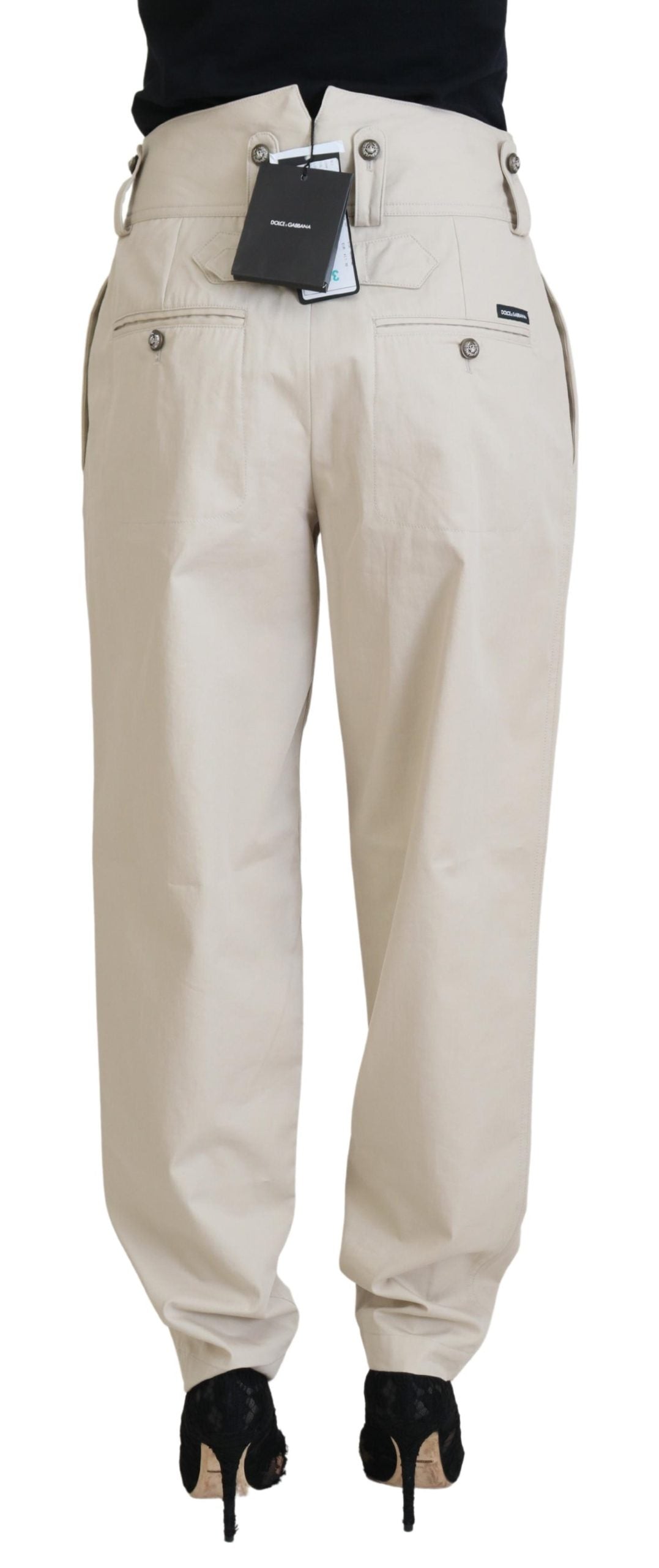 Dolce & Gabbana Beige Cotton Women Cargo Pants