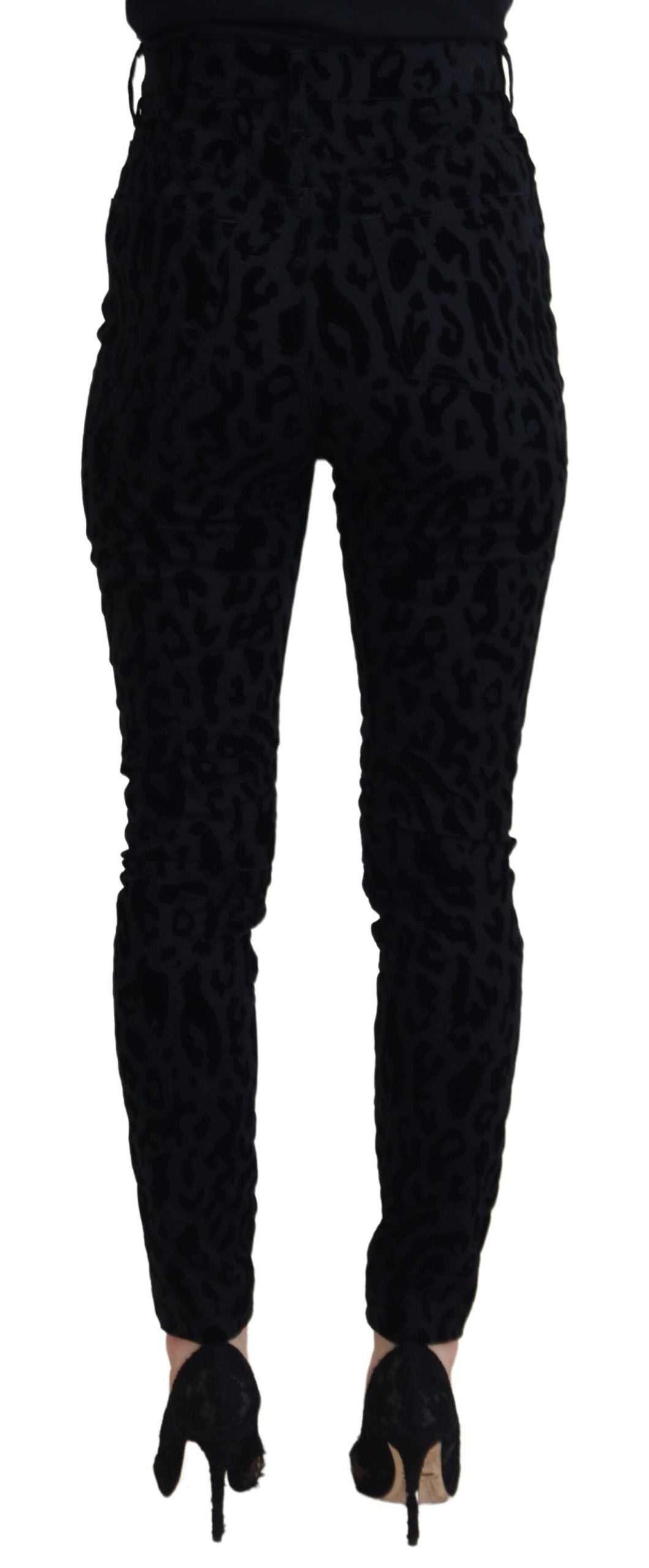 Dolce & Gabbana Black Leopard Skinny Denim Jeans